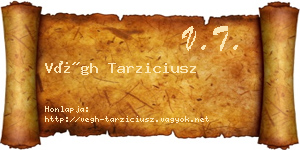 Végh Tarziciusz névjegykártya